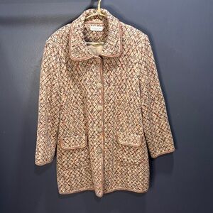 Beige and Brown Textured Coat
